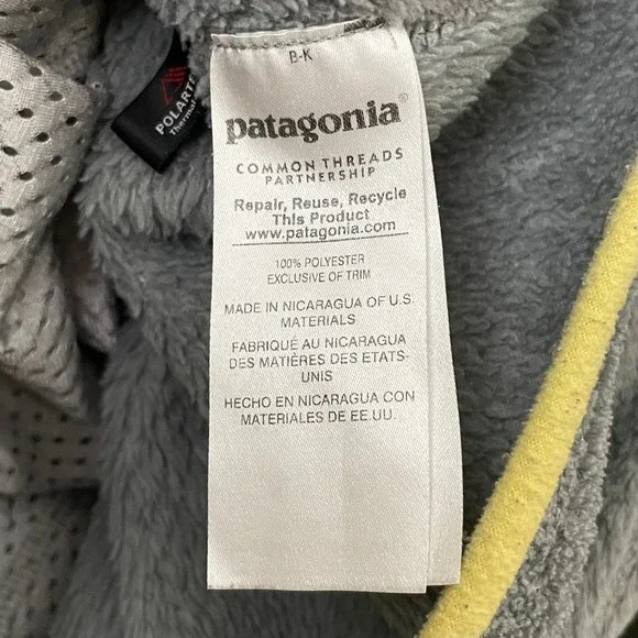 Patagonia Sweater Womens Medium Gray Retool Snap Polartec Fleece Outdoor Hiking - Picture 13 of 14